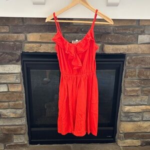 LOFT Bright Orange Midi Dress